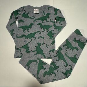 Hanna Andersson  Gray and Green Dinosaur Pajama Set